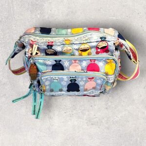 Harajuku Lovers Crossbody Bag Eskimo Kisses Rare Print Heart Zipper Pulls Gwen